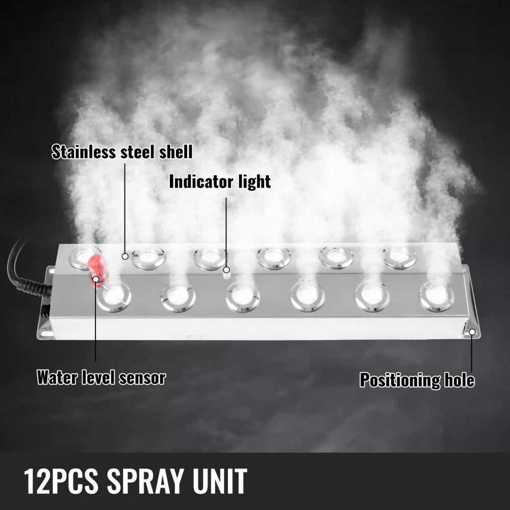 Head Mist Maker Humidifier Mist Maker Fogger Ultrasonic Mist Humidifier 220V Mist Maker Fogger Humidifier with Transformer for Gardening and Pond Use
