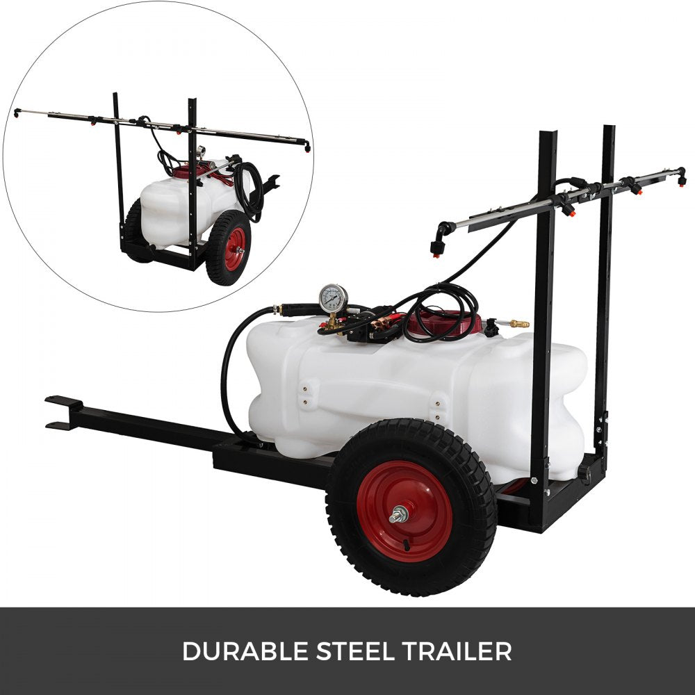 60l Atv Weed Sprayer 1.6m Boom Trailer Spot Boom Spray Tanks Garden Farm