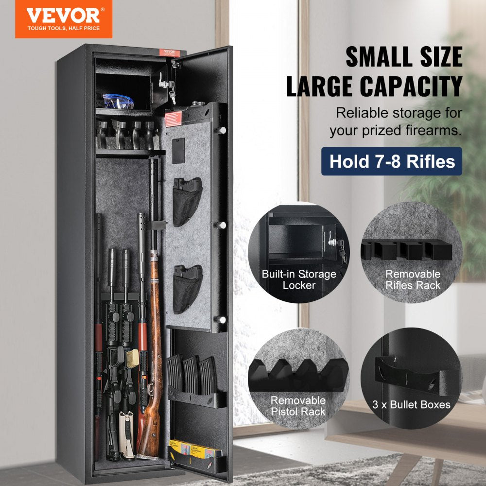 Gun Safe Rifle Safe with Digital Keypad & Lock 5 Rifles Storage Cabinet