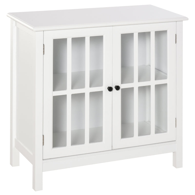 Storage Cabinet Floor Cupboard Kitchen Sideboard Entryway Buffet with Framed Glass Door Doors