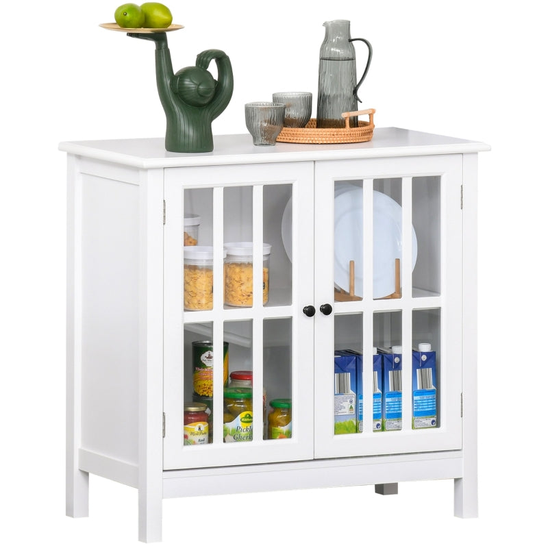 Storage Cabinet Floor Cupboard Kitchen Sideboard Entryway Buffet with Framed Glass Door Doors