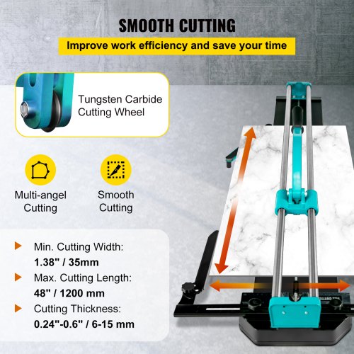 1200MM Tile Cutter, High Precision Manual Ceramic Floor Tiles Tile Cutter, 48 Inch Cutting Machine for Precision Cutting