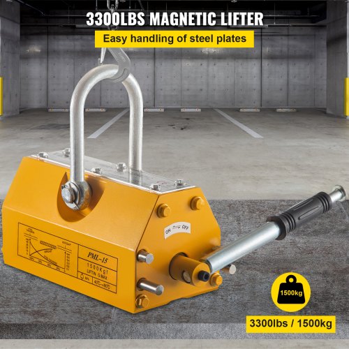 1500KG Steel Magnet Magnetic Lifter, 3300Lbs Heavy Duty Magnet Hoist Crane Hoist Lifting Magnet Hoist Crane for Electricity Engineering Transportation Mining