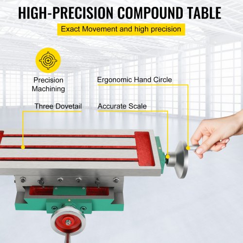 Milling Table 17.7×6.7Inch Compound Slide Milling Table 30KG Multifunction Worktable Cross Milling Machine Compound 2 Axis 4 Ways for All Drill Stands Bench Drilling Milling Machine
