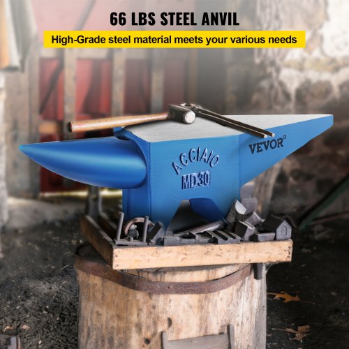 Pro Horn Anvil 30KG/66.1LBS Weight Steel Anvil Blacksmith Blacksmith Anvil, Portable Rugged Cast Iron Anvil Blacksmith Anvil Stable Workbench Blacksmith Forge Anvil Tool