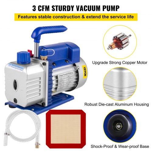 3CFM Vacuum Pump With 2 Gallon Chamber Kit 120w Vacuum Pump Manifold Vacuum Drying Pump Aircon Vacuum Pump