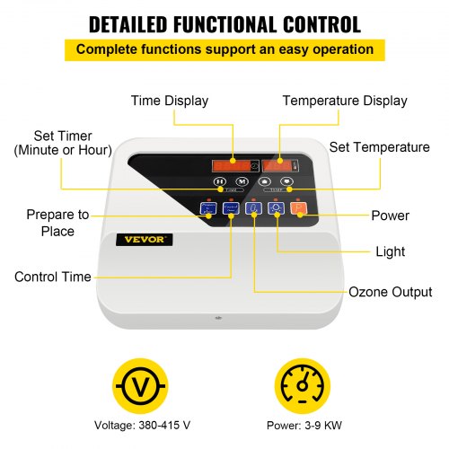 External Sauna Heater Controller for 3KW-9KW Sauna Heaters Control Unit Sauna Stove Controller 104-221℉ Time Temperature