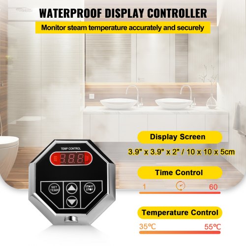 Steam Generator 4KW Steam Room Generator Digital Display Steam Generator Sauna Steam Generator for Home Commercial Steam Generator kit Steam Bath Generator