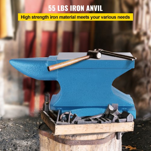 Single Horn Anvil 55 Lbs / 25.4 Kg Cast Iron Anvil Blacksmith for Sale Forge Tools and Equipment Anvil Rugged Round Horn Anvil Blacksmith Jewelers Metalsmith Blacksmith Tool