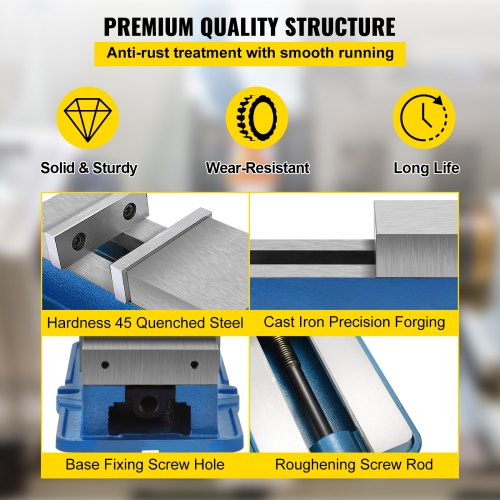 6 Inch Powerful Precise Clamping Vice, 59.4lbs Vice Machine Vice Precision Vice Accessory Set, 1-3/4Inch Jaw Precise Clamping Lock Table Vice