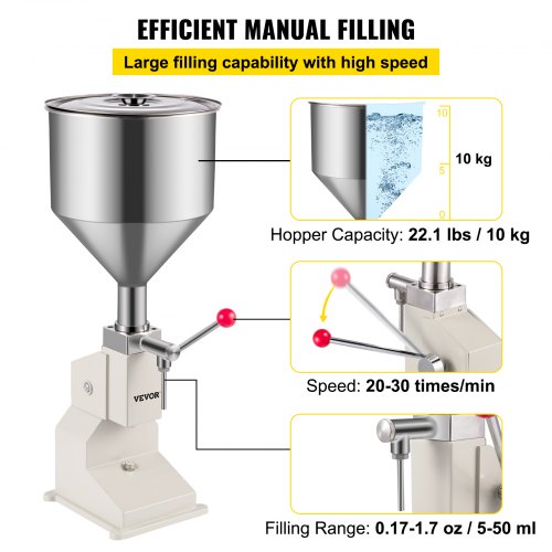 5-50ml Manual Filling Machine Liquid Filling Machine Bottle Filler Stainless Steel Bottle Filling Machine for Liquid Water
