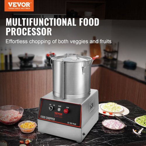 Food Processor Vegetable Chopper 1400W 16 Quart Stainless Steel Blender