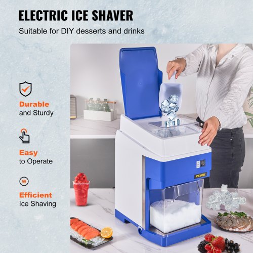 Commercial Ice Shaver 265LBS/Hr Ice Crusher Snow Cone Machine 650W