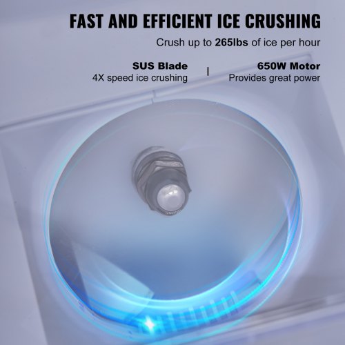 Commercial Ice Shaver 265LBS/Hr Ice Crusher Snow Cone Machine 650W