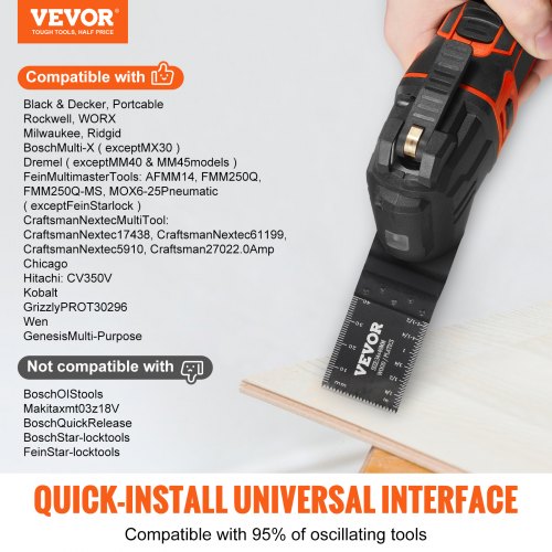 50PCS Oscillating Saw Blades, Universal Quick Release Oscillating Saw Blades, Multitool Tool Blades for Wood Plastic Aluminum, Fit Dewalt Milwaukee Hitachi Chicago Craftsman