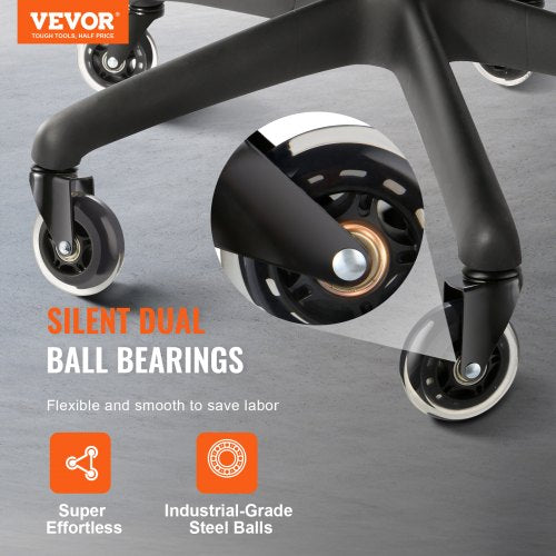 Office Chair Wheels, Set of 5, 3 inch Caster Wheels Replacement for Hardwood Floors and Carpet, Heavy Duty Computer Gaming Desk Casters with 130 lbs Load Capacity, Universal Fit for Most Chairs