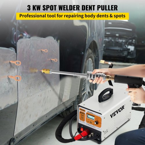 Stud Welder Dent Repair Kit, 3 KW 220 V Spot Welder Dent Puller with 2 Welding Guns, 6 Modes Spot Welding Machine with LCD for Car Body Dent Repair