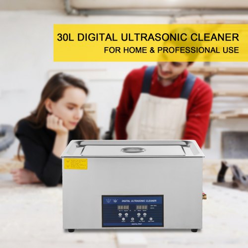 30L Ultrasonic Cleaner Dual Frequency Ultrasonic Cleaning Machine with Heater Jewelry Cleaner for Parts Jewelry Eyeglass Ring Denture Record Circuit Board 28/40KHz