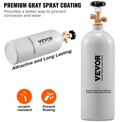 5 Lbs CO2 Tank Aluminum Gas Cylinder with CGA320 Valve For Draft Soda Beer