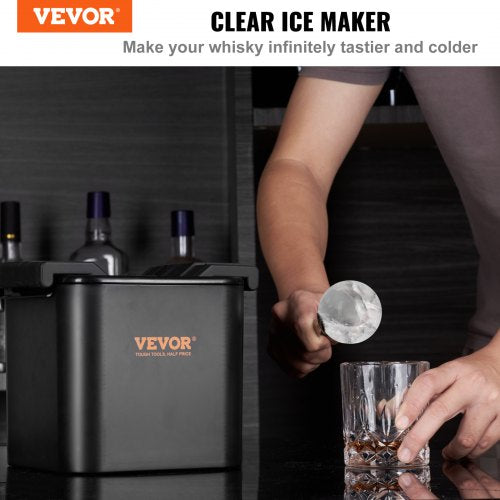 Ice Ball Maker, Crystal Clear Ice Ball Maker 2.36inch Ice Sphere Maker with Storage Bag and Ice Clamp, Round Clear Ice Cube 2-Cavity Ice Press Maker for Whiskey Scotch Cocktail Brandy