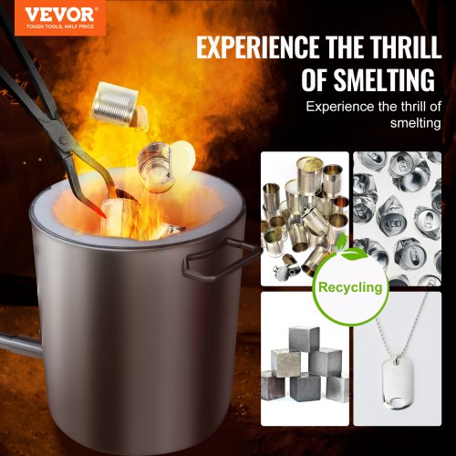 6kg Propane Melting Furnace Kit Melting Furnace Stainless Steel 1482℃ Metal Gas Furnace