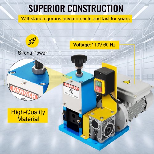 Electric Wire Stripping Machine Φ1.5mm~Φ25mm Portable Automatic Wire Stripper Cable 180W Wire Stripping Machine Tool for Scrap Copper Recycling