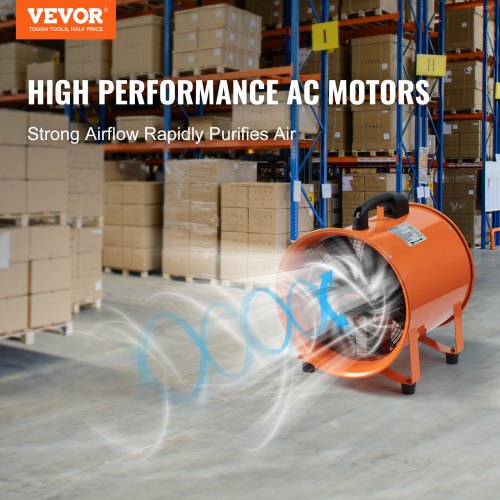 203.2mm Portable Extractor Fan Blower 5m Duct Hose Ventilator Industrial