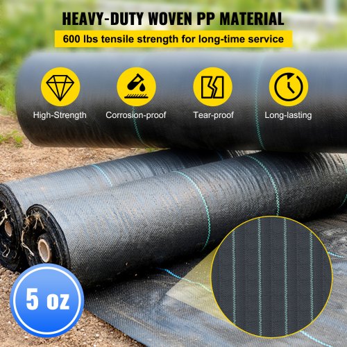 Driveway Fabric, 13x108 ft Commercial Grade Driveway Fabric, 600 Pounds Grab Tensile Strength Geotextile Fabric Driveway, Underlayment Fabric Landscape Fabric Stabilization Underlayment