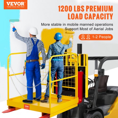 Forklift Safety Cage Work Platform 36X36in 1200lbs Foldable for Aerial Job
