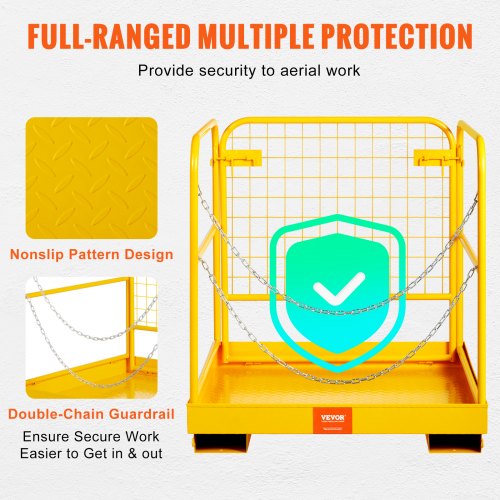 Forklift Safety Cage Work Platform 36X36in 1200lbs Foldable for Aerial Job