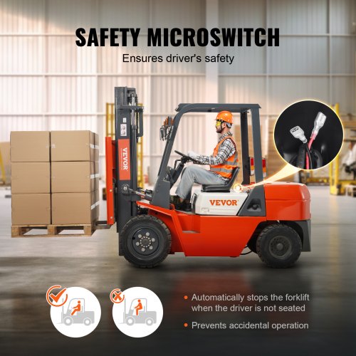 Universal Forklift Seat Forklift Seat with Micro Switch & Drainage Holes