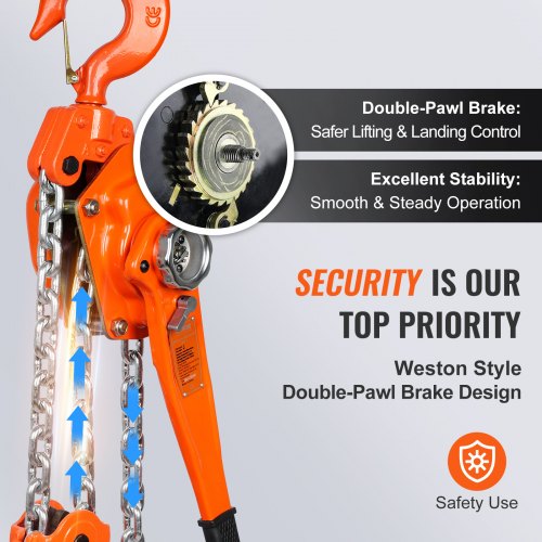 Manual Lever Chain Hoist, 6 Ton 13200 lbs Capacity 20 FT Come Along, G80 Galvanized Carbon Steel with Weston Double-Pawl Brake, Auto Chain Leading & 360° Rotation Hook, for Garage Factory Dock