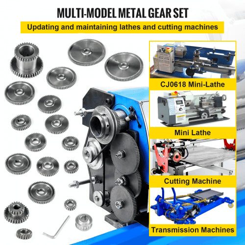 Milling Machine Gear 18Pcs GEAR KITS Mini Lathe Gears CJ0618 gears Micro Lathe Gears Set Precision Polished Steel Metal for Mini Lathe Lathe Machine and Metal Cutting Machine