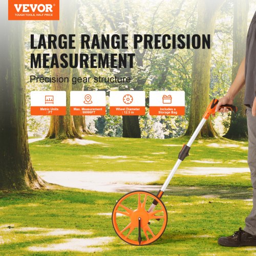 Measuring Wheel 317mm Road Runner Distance Telescoping Handle w/ Back Bag