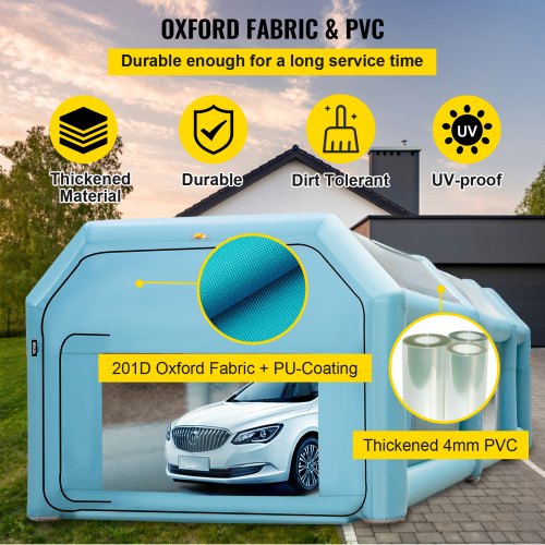 Portable Inflatable Paint Booth, 26x15x10ft Inflatable Spray Booth, Car Paint Tent w/ Air Filter System & 2 Blowers, Upgraded Blow Up Spray Booth Tent, Auto Paint Workstation, Car Parking Garage