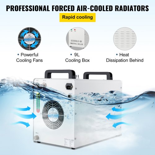 9L Tank Water Chiller CW-3000DG Thermolysis Industrial Water Chiller Water Cooling Chiller for 60W 80W CO2 Glass Laser Tube Cooler