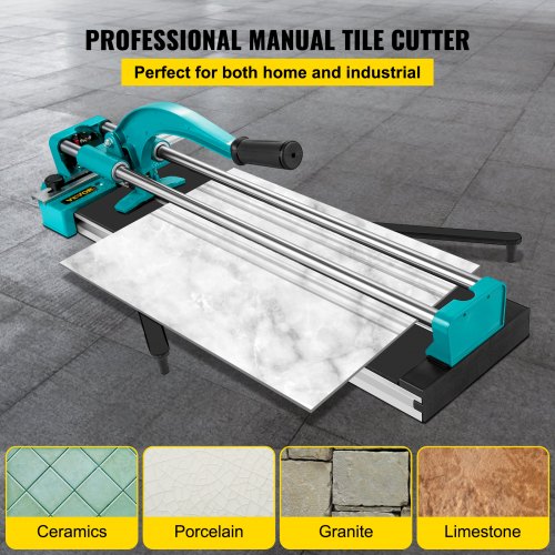 24 Inch/600mm Tile Cutter Double Rails & Brackets Manual Tile Cutter 3/5 in Cap w/Precise Laser Manual Tile Cutter Tools for Precision Cutting