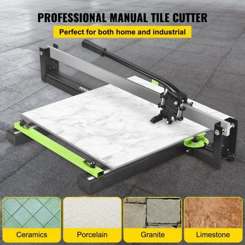 31 Inch Blue Manual Tile Cutter w/ Precise Laser Positioning & Anti-sliding Rubber Surface Single Rail & Bracket Suitable for Porcelain and Ceramic Floor Tiles
