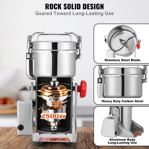 700g Commercial Spice Grinder Electric Grain Mill Grinder High Speed