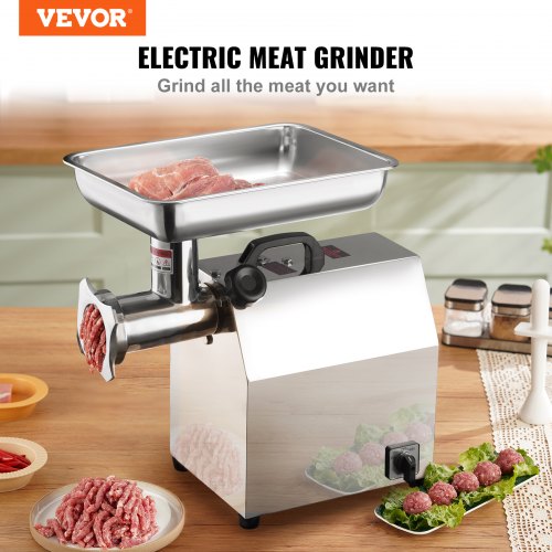 Electric Meat Grinder, 8.3 Lb/Min, 650W(4600W MAX) Industrial Meat Mincer with 2 Blade, 3 Grinding Plates, Sausage Maker & Kubbe Kit 304 Stainless Steel Commercial Meat Grinder, ETL Listed