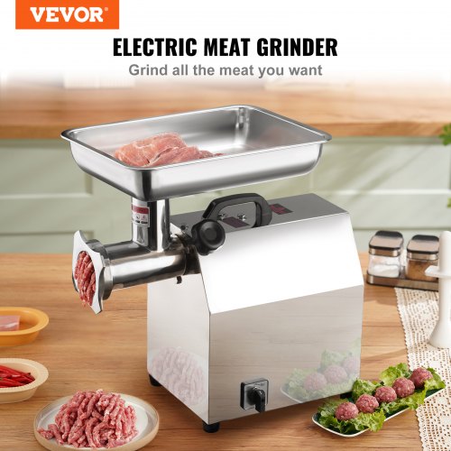 Electric Meat Grinder, 794 Lb/H Capacity, 1100W (6000W MAX) Industrial Meat Mincer with 2 Blade, 3 Grinding Plates, Sausage Maker & Kubbe Kit 304 Stainless Steel Commercial Meat Grinder, ETL Lis