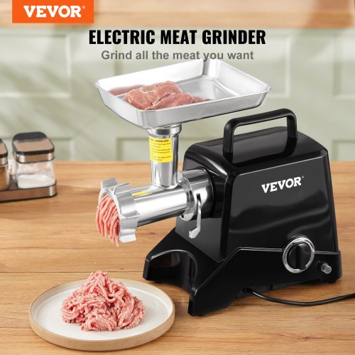 Electric Meat Grinder, 419 Lb/H Capacity, 575W(1100W MAX) Industrial Meat Mincer w/ 2 Blade, 3 Grinding Plates, Sausage Maker Die-cast Aluminum Commercial Meat Grinder, ETL Listed