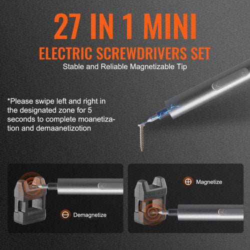 Mini Electric Screwdriver Rechargeable Repair Tool Set 24 Magnetic Bits