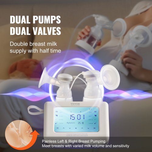 Electric Breast Pump Single/Double Adjustable 4 Mode & 9/15 Levels 300mmHg