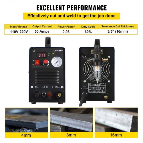 Vevor 50a Plasma Cutter Pilot 220v Cnc Compatible Ag-60 Torch+ Consumable Cut50f