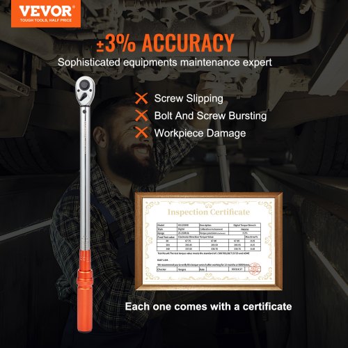 Torque Wrench, 1/2-inch Drive Click Torque Wrench 20-250ft.lb/34-340n.m, Dual-Direction Adjustable Torque Wrench Set, Mechanical Dual Range Scales Torque Wrench Kit with Adapters Extension Rod