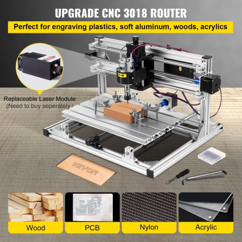 3 Axis 3018 Grbl Control CNC Router Engraving Machine 300X180X45mm for Wood PVC Injection Molding Material (Basic)