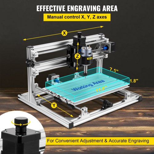 3 Axis 3018 Grbl Control CNC Router Engraving Machine 300X180X45mm for Wood PVC Injection Molding Material (Basic)