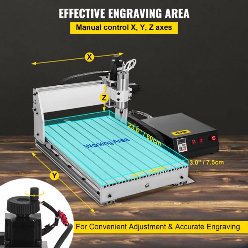 CNC Router 6040 4 Axis CNC Router Machine 600x400mm CNC Router Kit 1000W MACH3 Control Large 3D Engraving Machine CNC Router Kit with USB