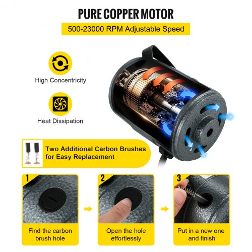 Flex S haft Grinder 380W Rotary Tool 500-23000RPM Rotary Carver with 1/4" 3-Jaw Chuck & Stepless Speed Foot Pedal Hanging Grinding Machine 131PCS Accessories for Jewelry Polishing Grinding DIY